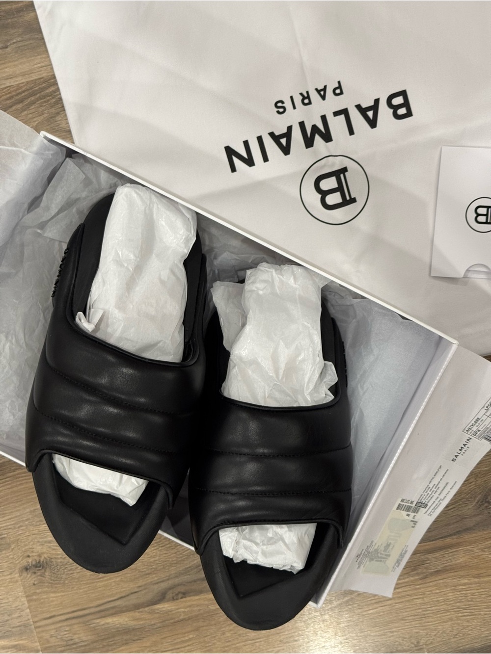 Balmain Black Quilted Slip-On Loafers - Picture 2 of 9